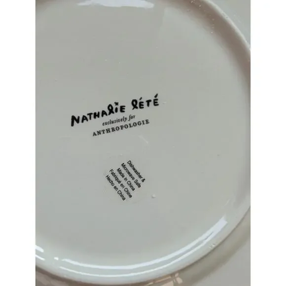 NEW Set of 4 Anthropologie Nathalie Lete Marais Stoneware Dessert Plates